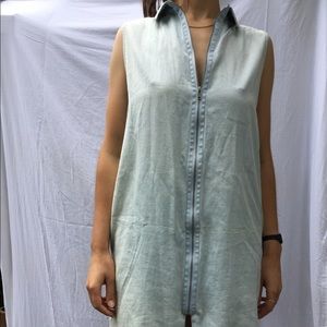 denim zip dress