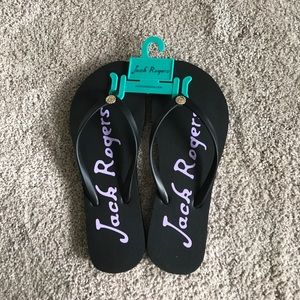 Jack Rogers black flip flops