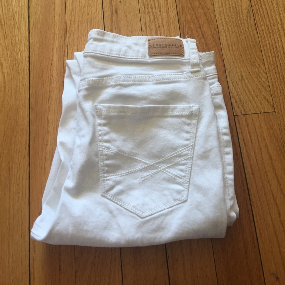 Aeropostale white high waisted skinny jeans