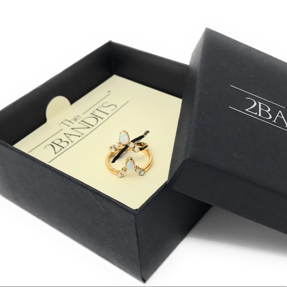 The2Bandits Gold Bryce Cannon Ring Set - Picture 3 of 4