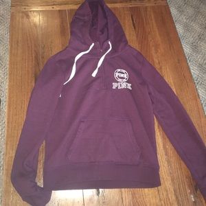 PINK Burgundy Quarter Zip Hoodie