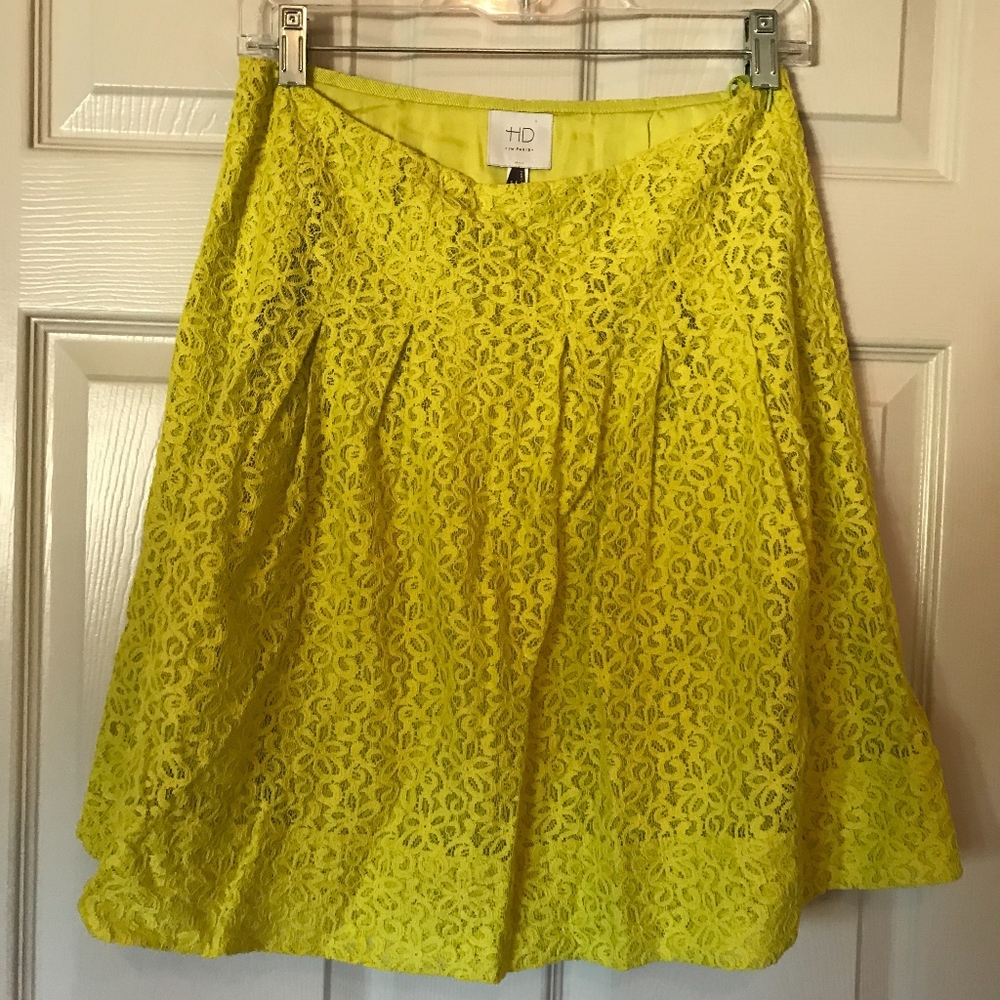 Adorable neon yellow-green Anthropologie skirt
