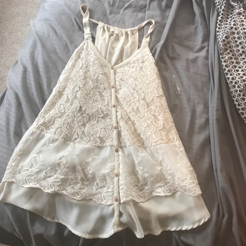 Cream lace tank top