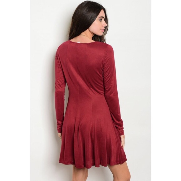 🆕Wine scoop neck tunic skater dress - Picture 2 of 4