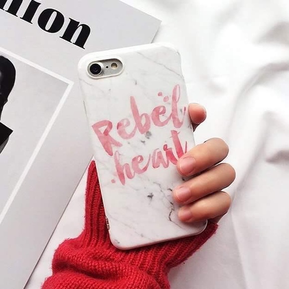 iPhone REBEL HEART Marble Case - Picture 2 of 6