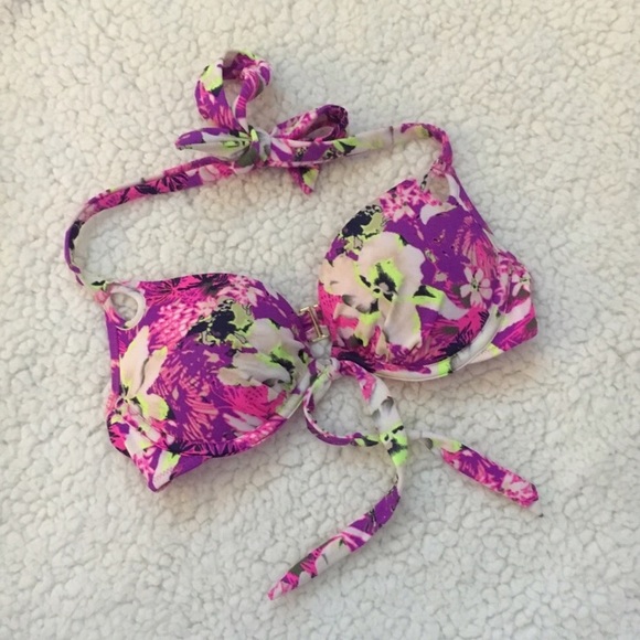 Victoria's Secret Other - Victoria's Secret floral push up halter bikini top