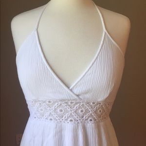 White Lace Boho Maxi Dress