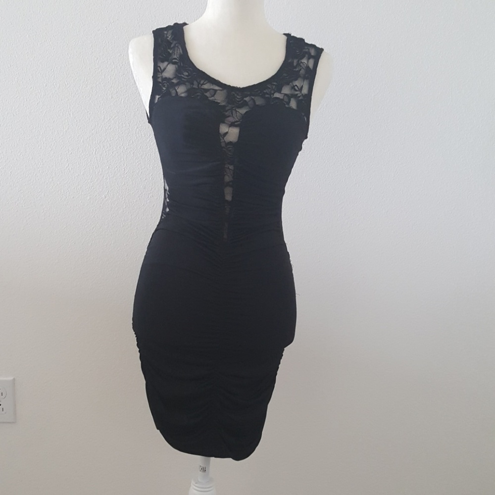 Sexy lace black dress