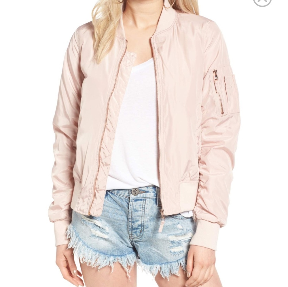 Utility blush bomber jacket - Picture 2 of 3