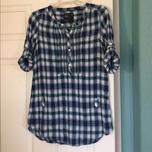 American Eagle Plaid Tunic, Full or 3/4 sleeve