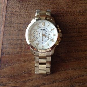 Gold Fossil Watch