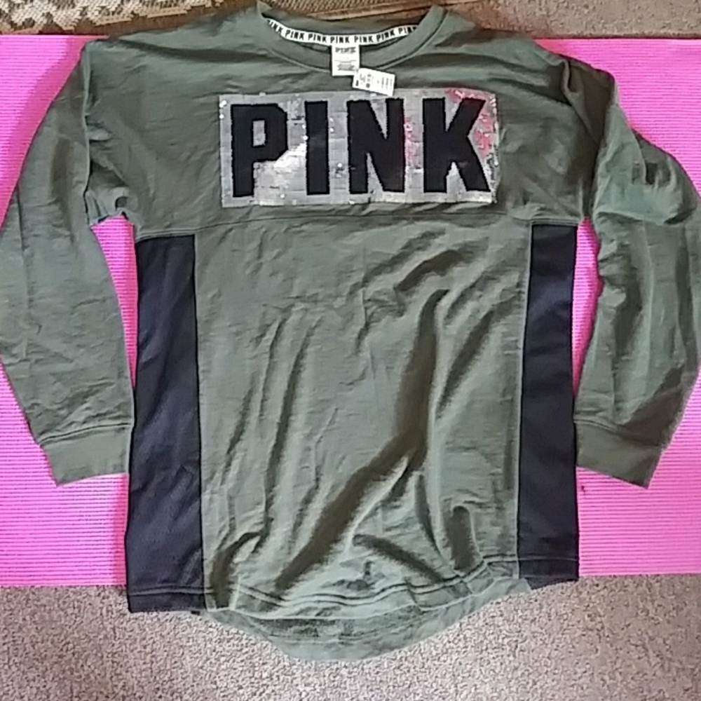 Victoria Secret Pink Olive And Black Sweater