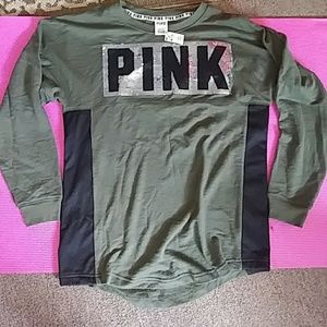 Victoria Secret Pink Olive And Black Sweater