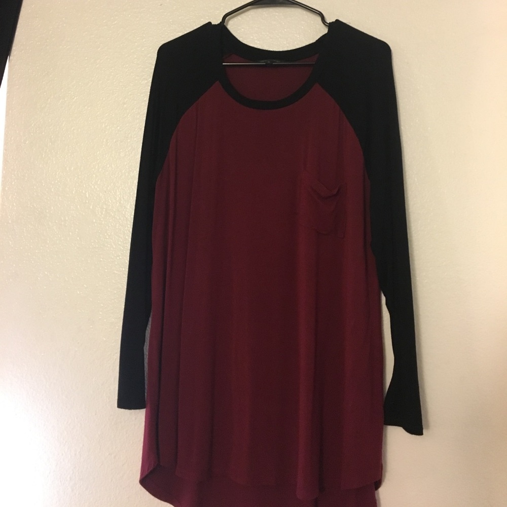 SALE!!  Burgundy baseball tee