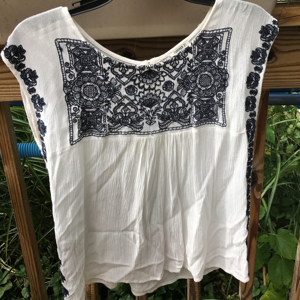 Forever 21 Embroidered Top