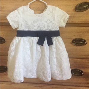 Lace dress with tulle underlay