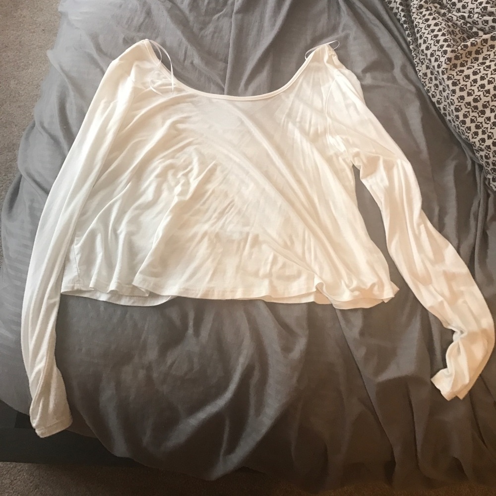 White crop top with open lace back!