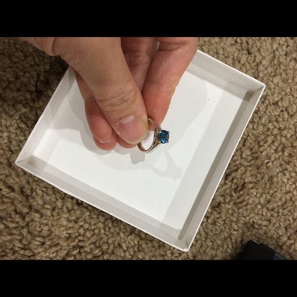 Blue topaz 14 k gold ring