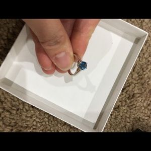 Blue topaz 14 k gold ring