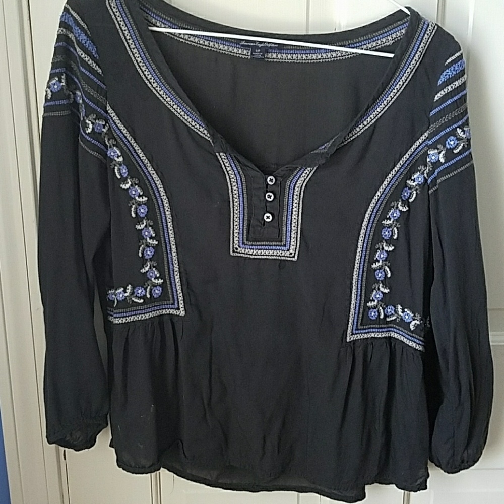 Grey peasant top