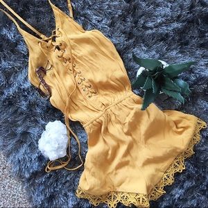 Gold forever 21 summer romper