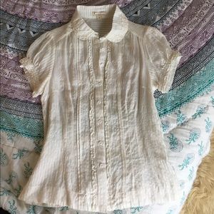 Forever21 off-white vintage-inspired ruffle top