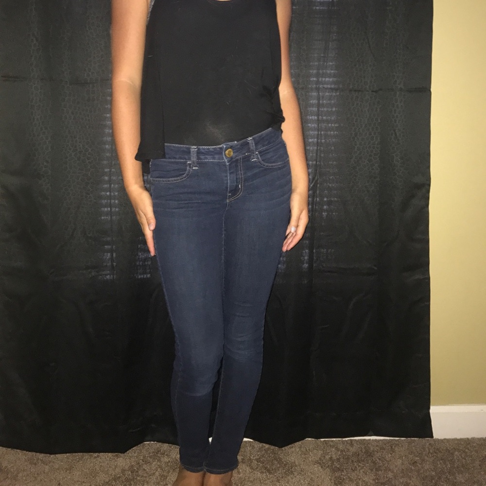 Denim dark wash skinny jeans