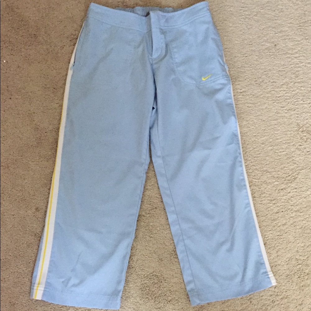 Nike blue crop pants 100% polyester