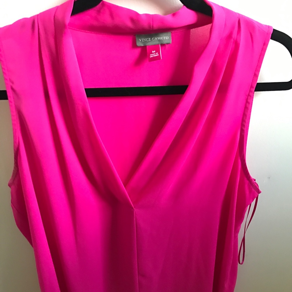 Bright pink VC drapey shell