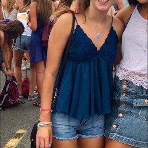 FREE PEOPLE Lacy Scalloped Top