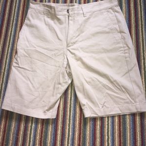 Khaki colored chino shorts