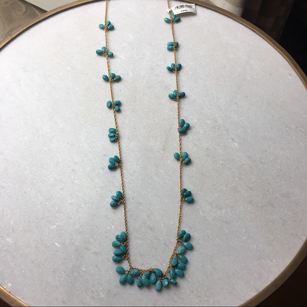 ✂️Long gold and turquoise necklace new with tag.