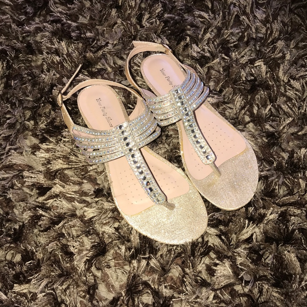 Gold and Iridescent Homecoming/Prom Shoes