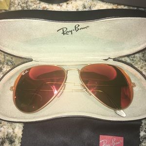Ray-Ban Aviators Orange/Gold Trim
