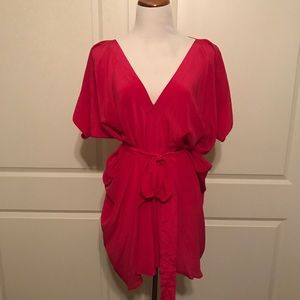 Olive Olivia pink silk dress