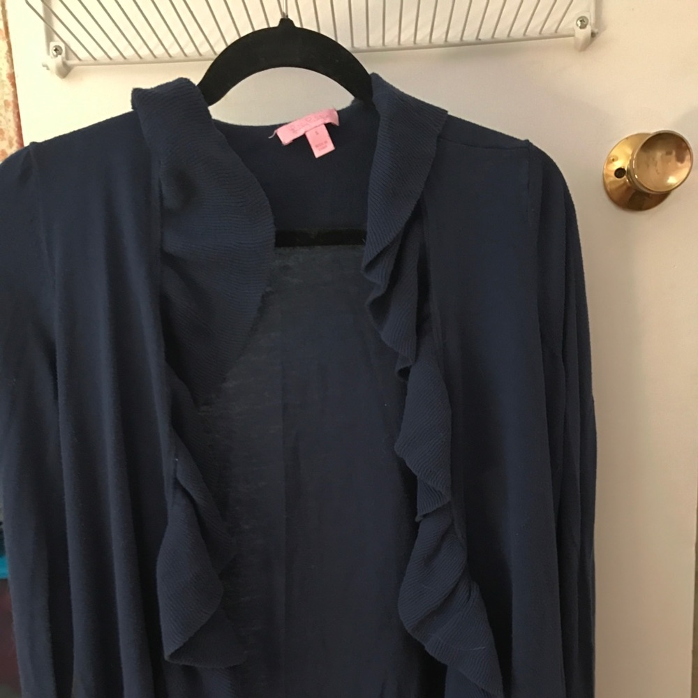 Lilly Pulitzer ruffle wrap sweater