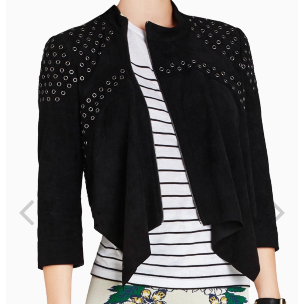 BCBG Cropped Faux-suede Jacket