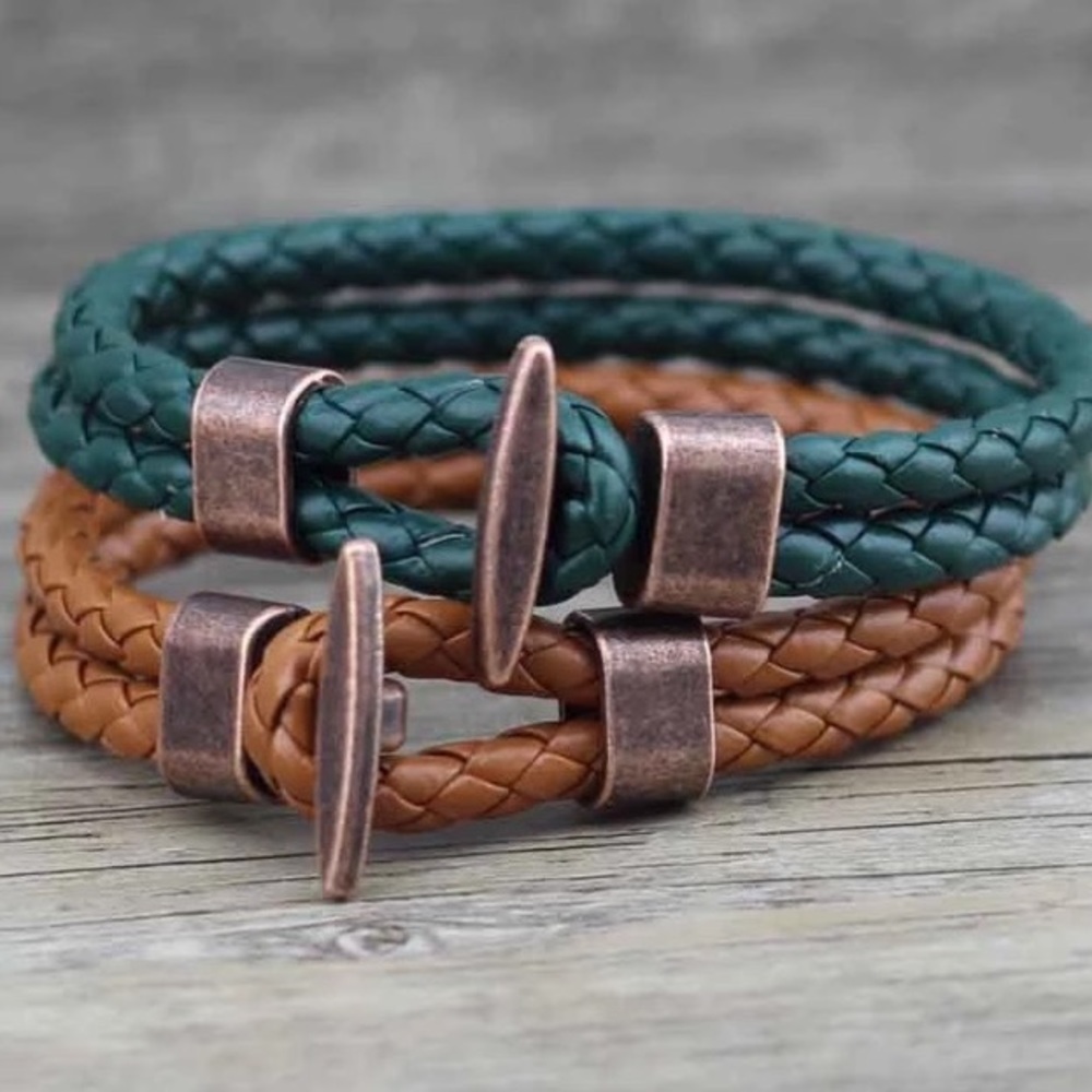 GOLD 🏆 Vintage Retro wrap leather boho bracelet