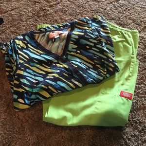 XS koi top and XS Dickies bottoms