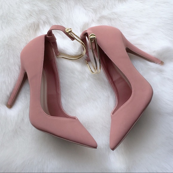 1 LEFT! 3X HP Gold Ankle Strap Pumps Heels MAUVE - Picture 2 of 6