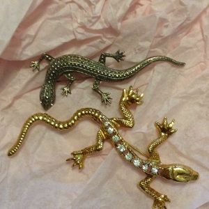 1980's Lizard brooches