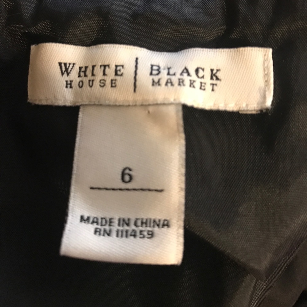 White House Black Market Silk Trim Black Cocktail Dress - Picture 8 of 9