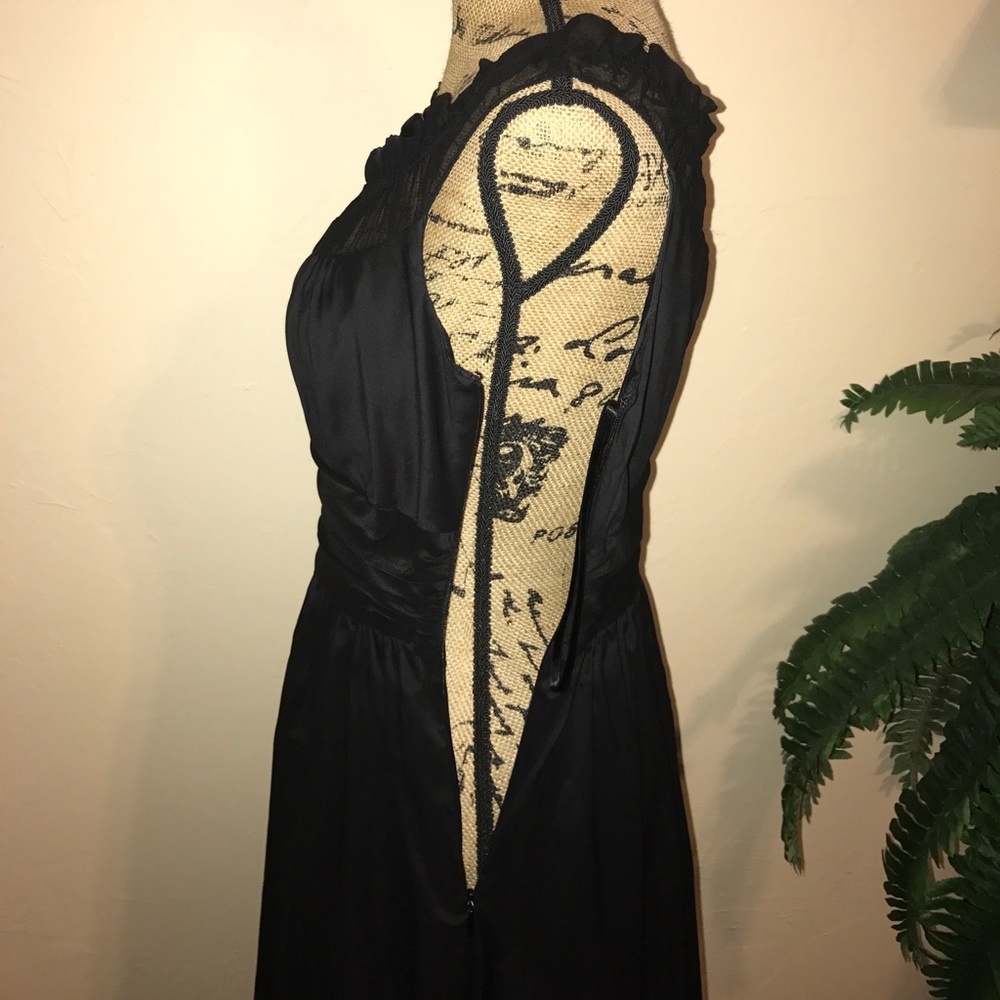 White House Black Market Silk Trim Black Cocktail Dress - Picture 7 of 9