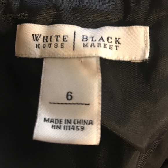 White House Black Market Silk Trim Black Cocktail Dress - Picture 8 of 9