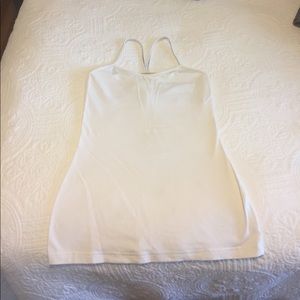 Lulu workout top in crisp white