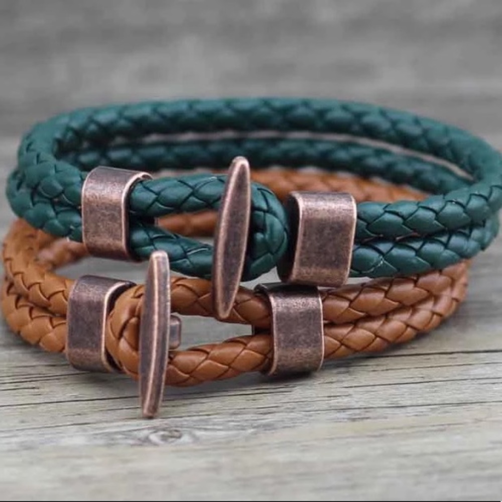 BLACK 🌑 Vintage retro leather wrap boho bracelet
