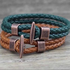 BLACK 🌑 Vintage retro leather wrap boho bracelet