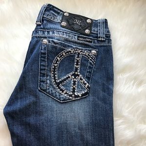 Peace Sign Miss Me Jeans