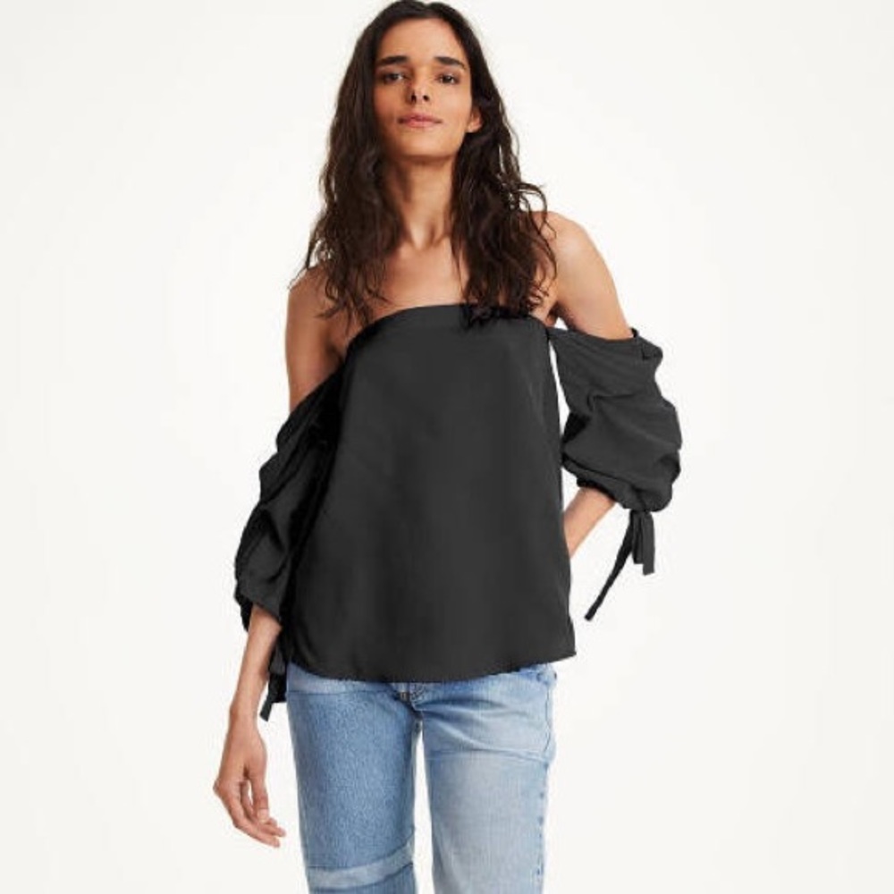 SOLD! Club Monaco Liki Cold Shoulder Silk Blouse