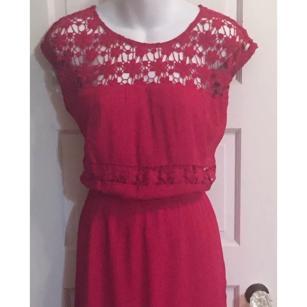 🌵American Eagle Pink/Fuchsia Crochet Dress Large